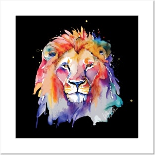 Majestic Lion Watercolor Art Print Posters and Art